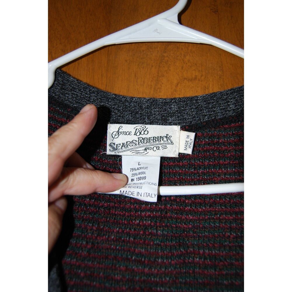 VINTAGE SEARS ROEBUCK MEN'S CARDIGAN MADE IN ITALY